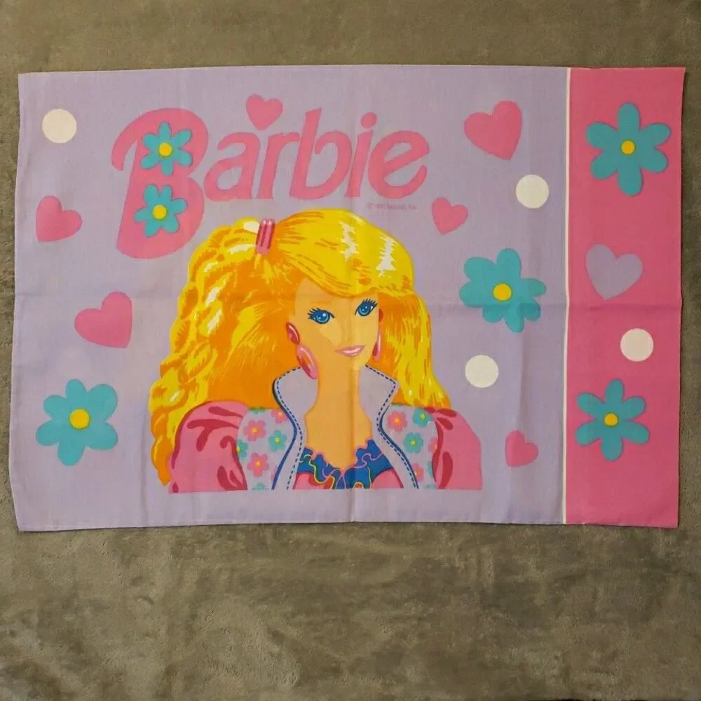 VTG Barbie Standard Pillowcase & Valance Set Mattel 1991 JP Stevens Bedroom